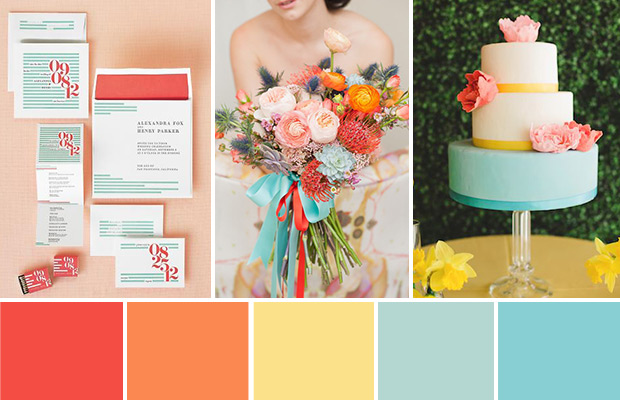 Spring Citrus: An Orange, Yellow and Blue wedding color palette | onefabday-com.go-vip.net