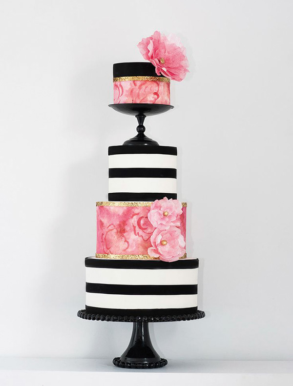 Striped Wedding Cakes | onefabday.com