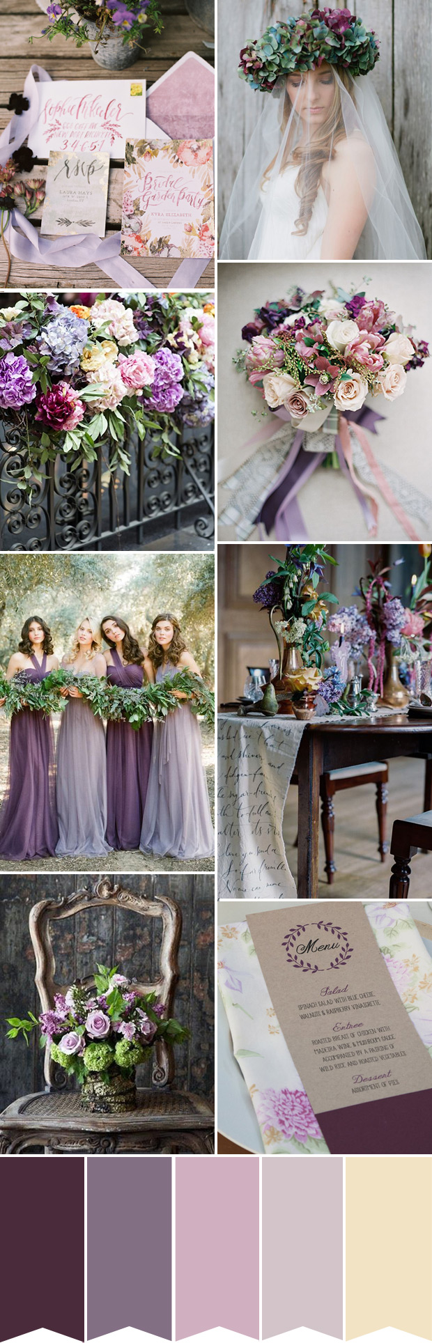 A Purple Botanical Inspired Wedding Color Palette | onefabday.com