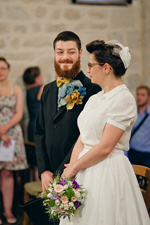 Julie and Francois' retro rock and roll wedding by Cecile Creiche | onefabday.com