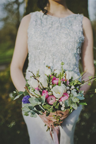 Pretty Pink and Blue wedding inspiration at Ballyvolane House by Ivana Patarcic | onefabday.com