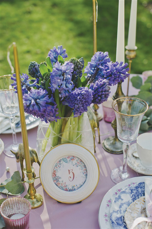 Pretty Pink and Blue wedding inspiration at Ballyvolane House by Ivana Patarcic | onefabday.com