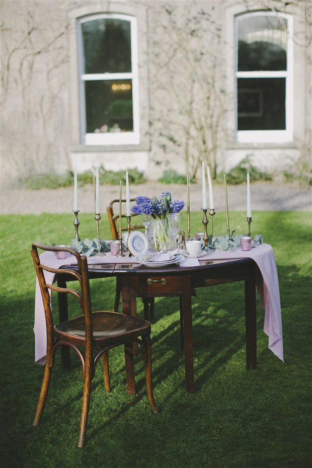 Pretty Pink and Blue wedding inspiration at Ballyvolane House by Ivana Patarcic | onefabday.com