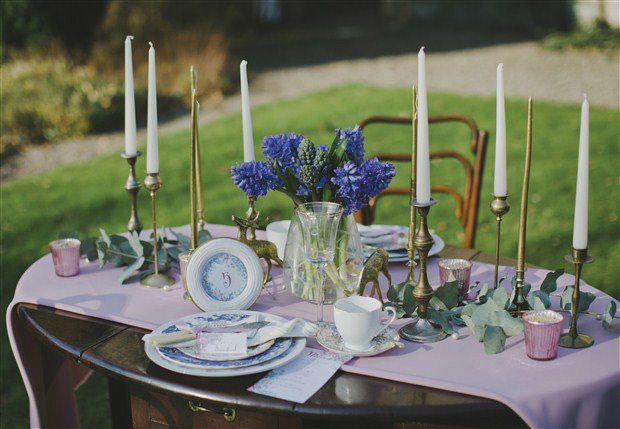 Pretty Pink and Blue wedding inspiration at Ballyvolane House by Ivana Patarcic | onefabday.com