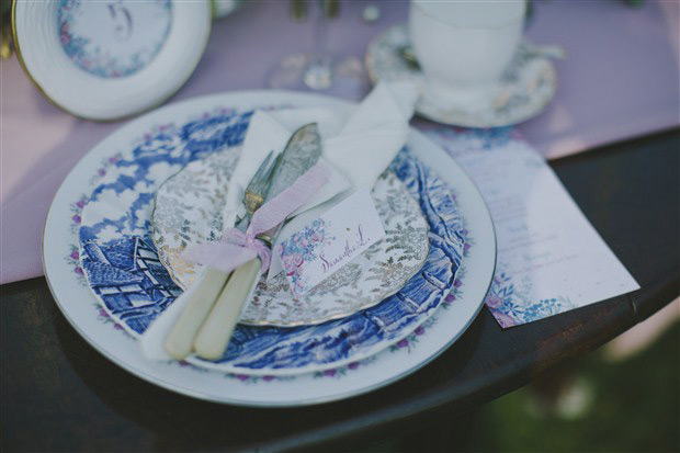 Pretty Pink and Blue wedding inspiration at Ballyvolane House by Ivana Patarcic | onefabday.com