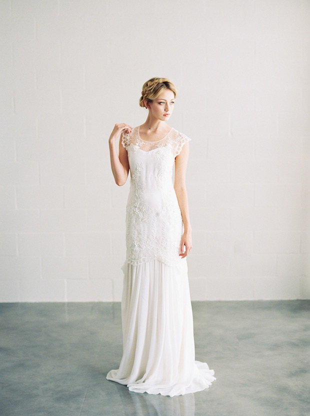 Beautiful embellished Ava wedding dress by Saint Isabel | onefabday.com