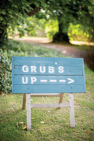 grubs up reception signage | Rachel and Matthew's Beautiful Ballyvolane Wedding by Brosnan Photographic | onefabday.com