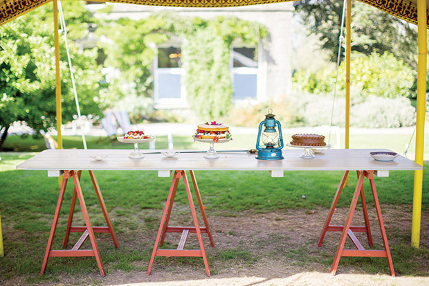 outdoor wedding cake table | Rachel and Matthew's Beautiful Ballyvolane Wedding by Brosnan Photographic | onefabday.com