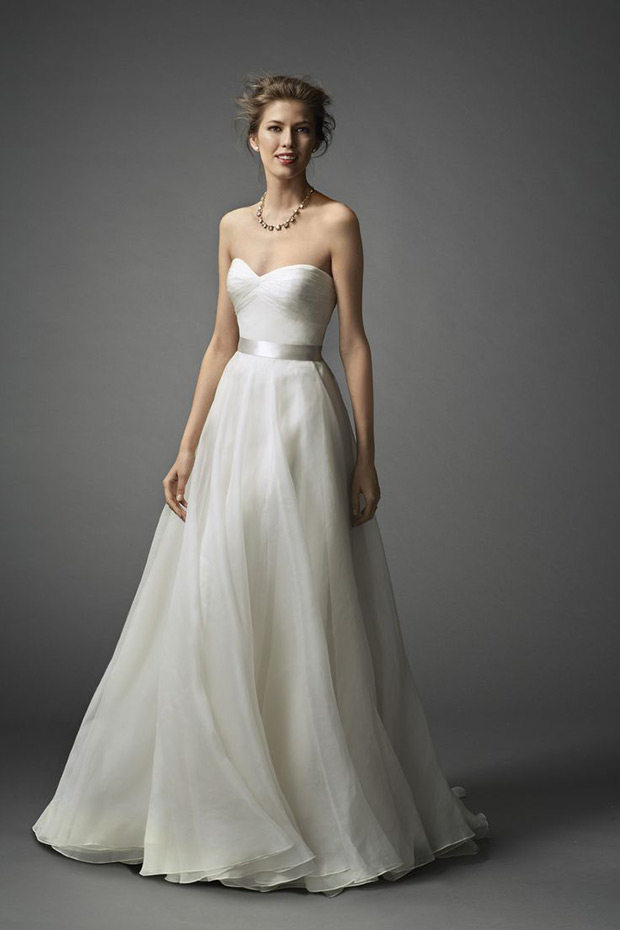 Watters Bridal Spring 2015 Collecion Strapless Mabel Gown With Bow Detail | onefabday.com