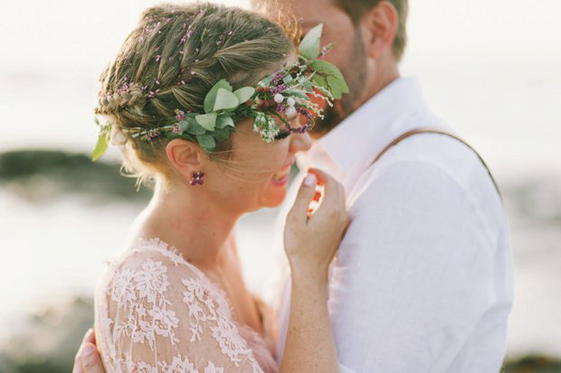 Beautiful bride Kirsty in a pink lace wedding dress by Love Made Visible see more on onefabday-com.go-vip.net