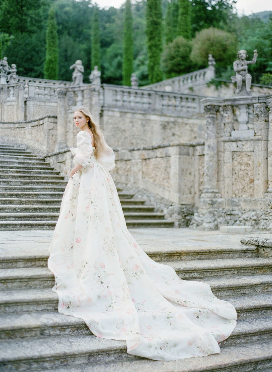 Floral Print Wedding Dress | see them all on OneFabDay.com Monique Lhuillier Spring 2022 Bridal Collection