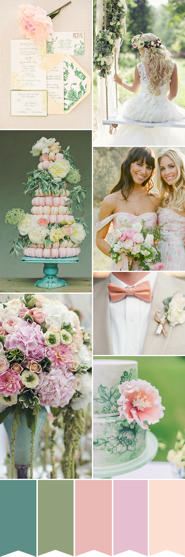 Pink and Green Summer Garden Party Wedding Inspiration | onefabday.com