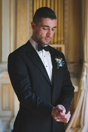 Beautiful Men's black tie suit 