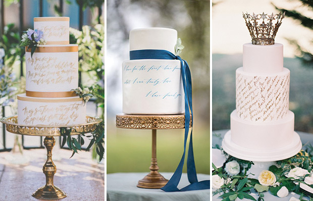 Calligraphy wedding cake inspiration on onefabday-com.go-vip.net