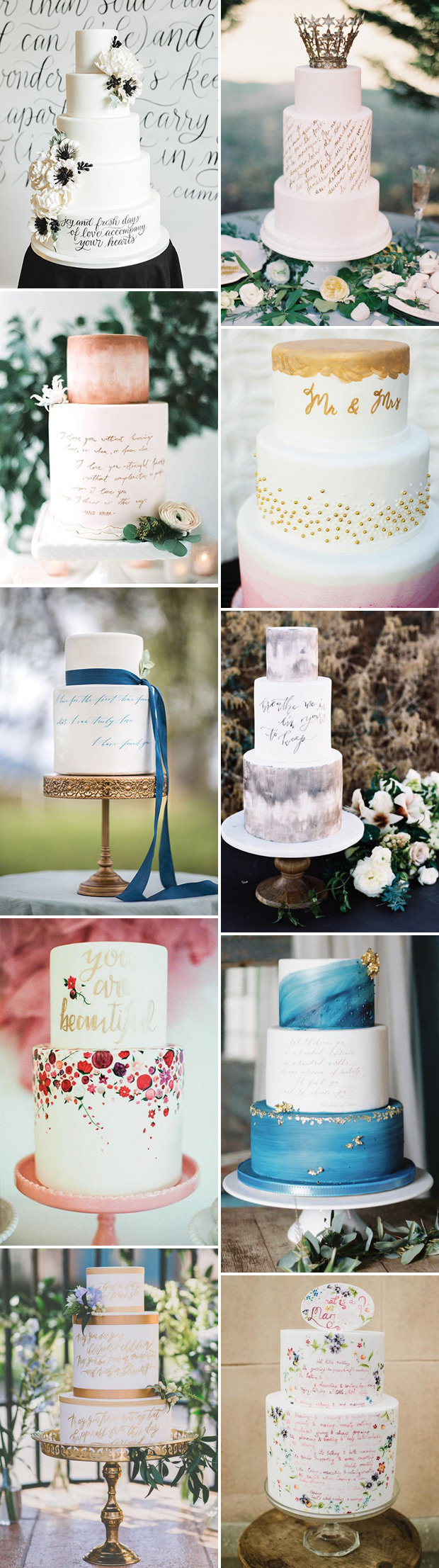 Calligraphy wedding cake inspiration on onefabday.com