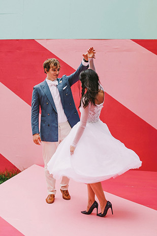 Lex and Dave's Super Colour Pop Industrial Style Wedding at Studio Neon Australia by Lara Hotz | see the full wedding on onefabday.com