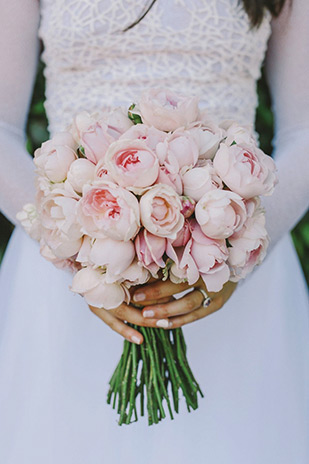 Peony Bridal Bouquet | Lex and Dave's Super Colour Pop Industrial Style Wedding at Studio Neon Australia by Lara Hotz | see the full wedding on onefabday.com