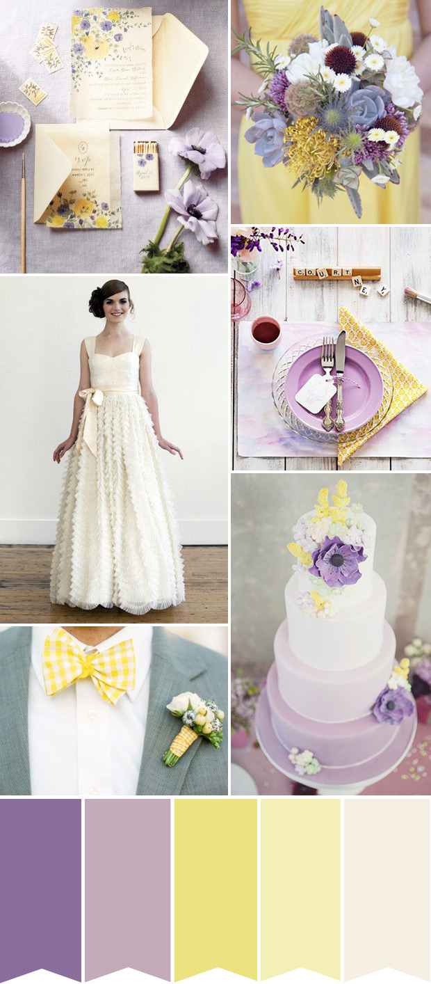 Lilac and Lemon wedding inspiration | See how to create the look on onefabday.com