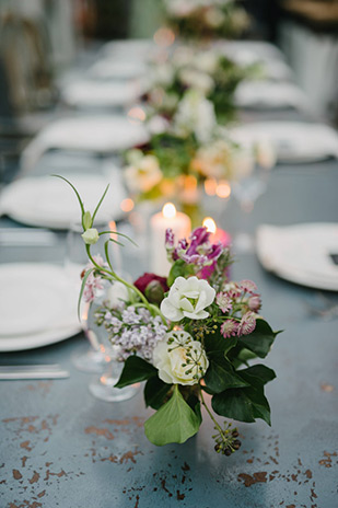 pretty floral centrepiece by The Informal Florist | Mackenzie and Derby's Beautiful Dublin City Wedding at House by Simple Tapestry | see the full wedding at onefabday.com