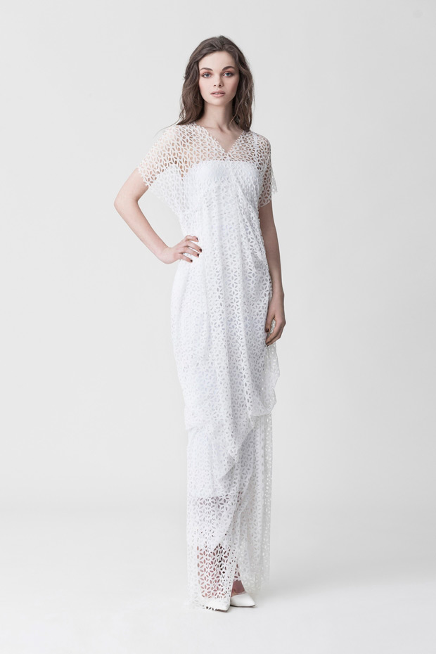 Makany Marta Midsummer Nights Dream Wedding Dresses 2015 - Beautifully draped modern lace overlay, Kelly Dress | See the full collection at onefabday.com