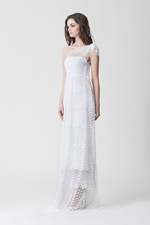 Makany Marta Midsummer Nights Dream Wedding Dresses 2015 - One shoulder lace overlay, Karla Dress | See the full collection at onefabday.com