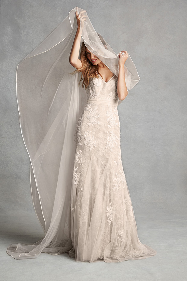 Monique Lhuillier Bliss 2015 Wedding Dresses - Stunning off- white lace dress, 1514 Dress | See the full collection at onefabday.com