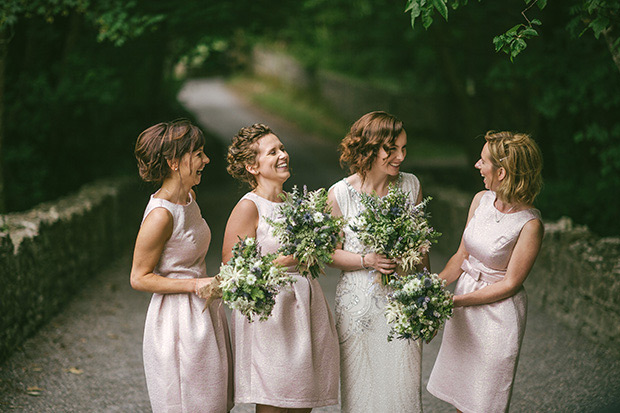 pale pink bridesmaids dresses | Catriona and Stephen's Stunning Horetown House Wedding by Savo Photography | onefabday.com