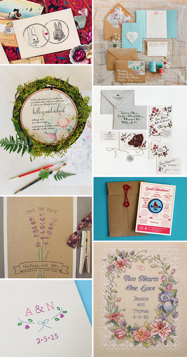 Beautiful & Unique Embroidered Wedding Invitations | onefabday.com