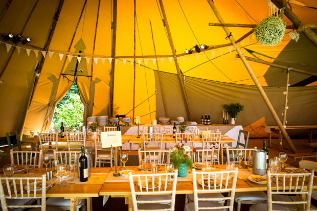 Laura and Johnny's DIY tipi backyard fun wedding by Claire Byrne Photography | onefabday.com