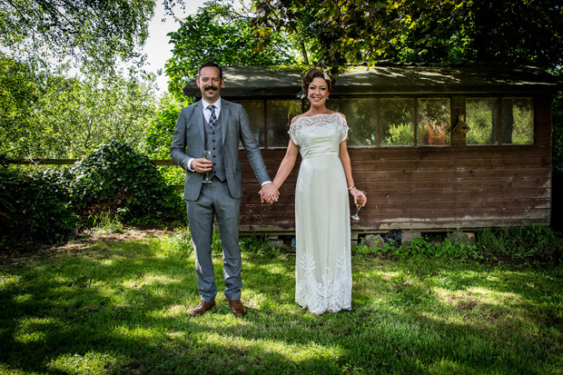 Laura and Johnny's DIY tipi backyard fun wedding by Claire Byrne Photography | onefabday.com