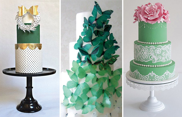 Gorgeous green wedding cake inspiration on onefabday-com.go-vip.net