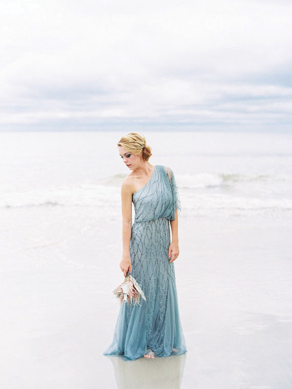 Blue beaded Adrianna Papell dress | onefabday.com