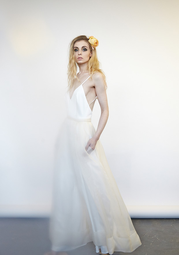 Love Issy Bridal Seperates Velvet Johnstone Wedding Dresses - Beautiful low back chemise with high waisted skirt, Eight 2015  | See the full collection at onefabday.com