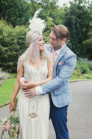 Pretty pastel wedding with a bride rocking a Jenny Packham gown and lilac hair by Kat Timmins | see it all on onefabday.com