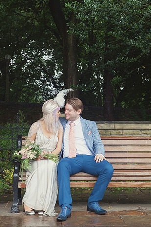 Pretty pastel wedding with a bride rocking a Jenny Packham gown and lilac hair by Kat Timmins | see it all on onefabday.com