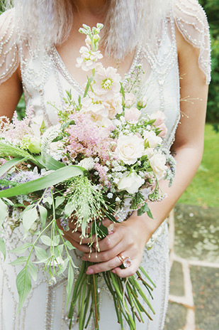 Pretty pastel wedding with a bride rocking a Jenny Packham gown and lilac hair by Kat Timmins | see it all on onefabday.com