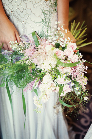 Pretty pastel wedding with a bride rocking a Jenny Packham gown and lilac hair by Kat Timmins | see it all on onefabday.com