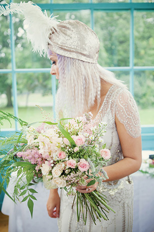 Pretty pastel wedding with a bride rocking a Jenny Packham gown and lilac hair by Kat Timmins | see it all on onefabday.com