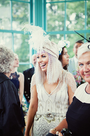 Pretty pastel wedding with a bride rocking a Jenny Packham gown and lilac hair by Kat Timmins | see it all on onefabday.com