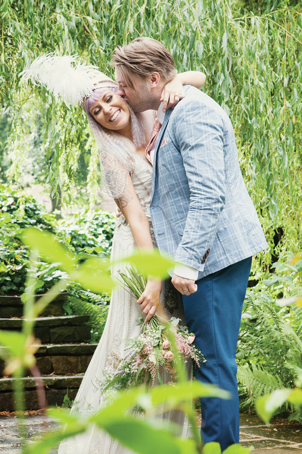 Pretty pastel wedding with a bride rocking a Jenny Packham gown and lilac hair by Kat Timmins | see it all on onefabday.com