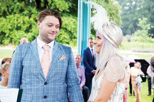 Pretty pastel wedding with a bride rocking a Jenny Packham gown and lilac hair by Kat Timmins | see it all on onefabday.com