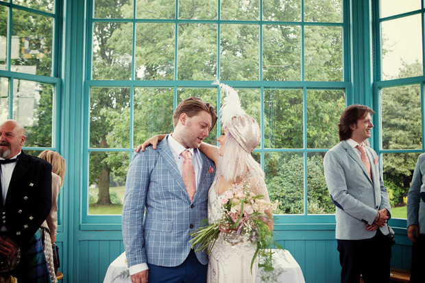 Pretty pastel wedding with a bride rocking a Jenny Packham gown and lilac hair by Kat Timmins | see it all on onefabday.com