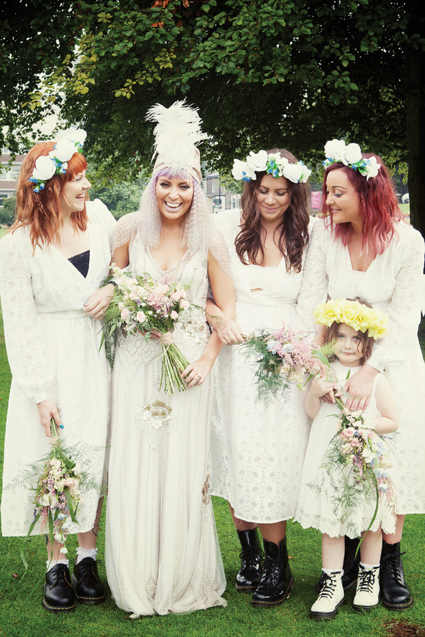 Pretty pastel wedding with a bride rocking a Jenny Packham gown and lilac hair by Kat Timmins | see it all on onefabday.com