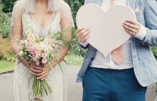 Pretty pastel wedding with a bride rocking a Jenny Packham gown and lilac hair by Kat Timmins | see it all on onefabday-com.go-vip.net