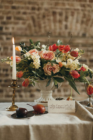 Romantic Shakespeare Wedding Inspiration at Smock Alley by Paula O Hara | onefabday.com