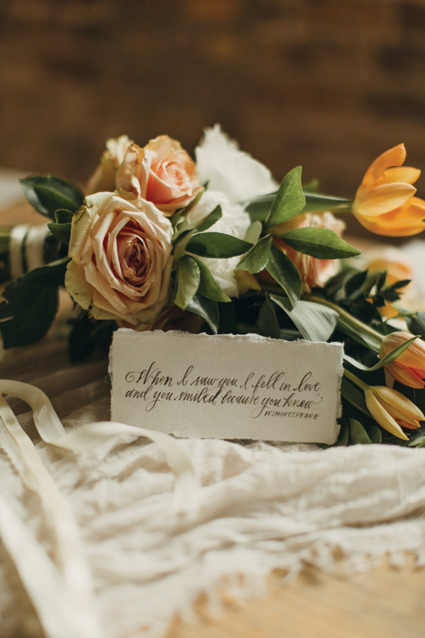 Romantic Shakespeare Wedding Inspiration at Smock Alley by Paula O Hara | onefabday.com