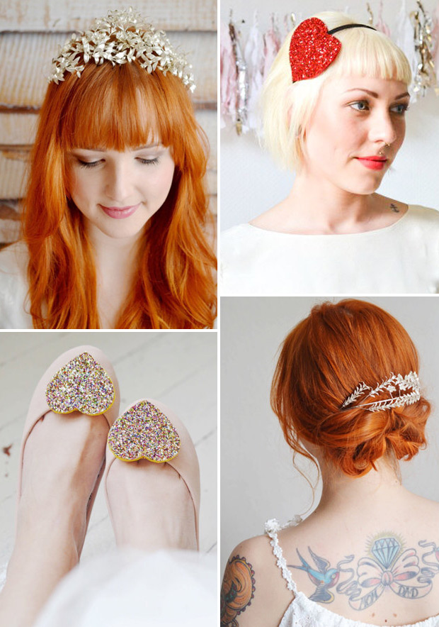 Pretty hair accessories and shoe clips by Polly McGeary | onefabday.com