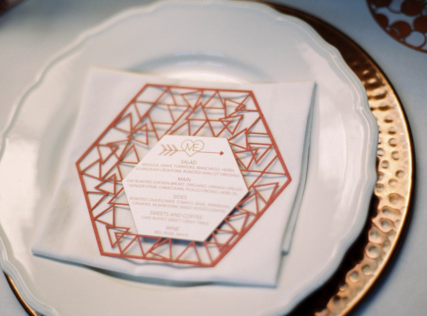 Modern Geometric Marsala Wedding Inspiration by Siegrid Cain | see tis beautiful shoot in full on onefabday.com