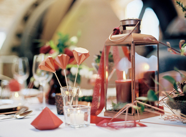 Modern Geometric Marsala Wedding Inspiration by Siegrid Cain | see tis beautiful shoot in full on onefabday.com