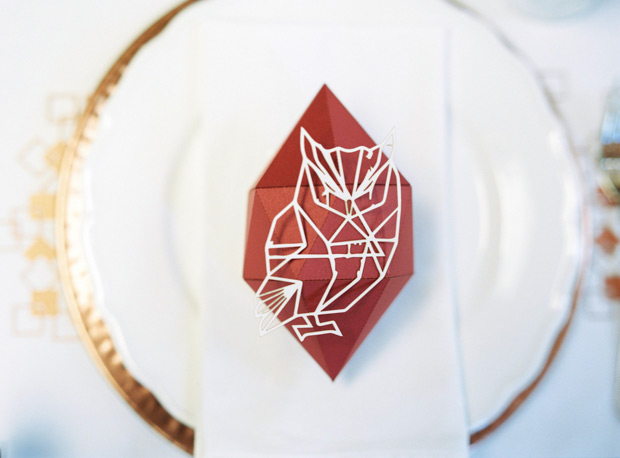 Modern Geometric Marsala Wedding Inspiration by Siegrid Cain | see tis beautiful shoot in full on onefabday.com